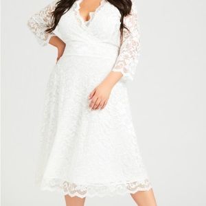 Plus Size Ivory Lace Dress